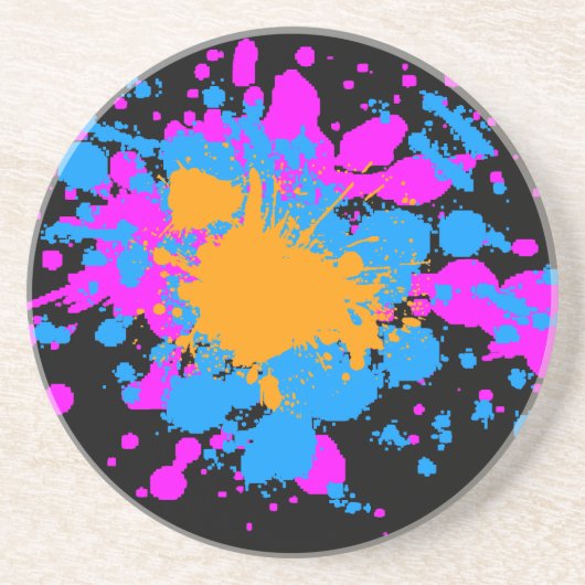 Corey Tiger 80er Retro Paint Spritzer Untersetzer (Vorne)