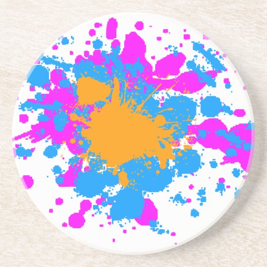 Corey Tiger 80er Retro Paint Spritzer Untersetzer (Vorne)