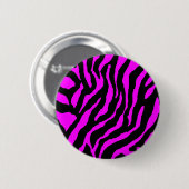COREY TIGER 80er RETRO PINK TIGER STRIPES Button (Vorne & Hinten)