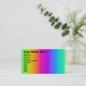 Corey Tiger 80er Retro Rainbow Blend Visitenkarte (Stehend Vorderseite)