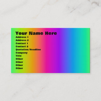 Corey Tiger 80er Retro Rainbow Blend Visitenkarte