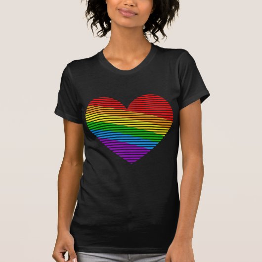 Corey Tiger 80er Retro Rainbow Strip T - Shirt (Vorderseite)