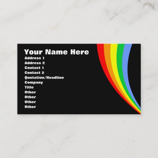 Corey Tiger 80er Retro Rainbow Visitenkarte (Vorderseite)
