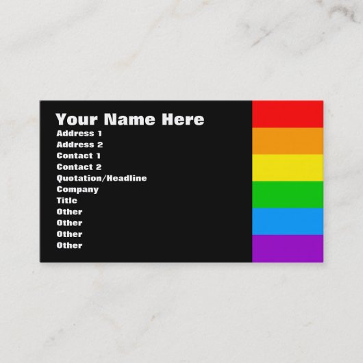 Corey Tiger 80er Retro Rainbow Visitenkarte (Vorderseite)