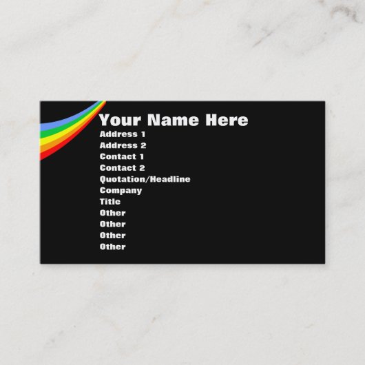 Corey Tiger 80er Retro Rainbow Visitenkarte (Vorderseite)