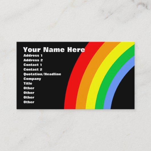 Corey Tiger 80er Retro Rainbow Visitenkarte (Vorderseite)