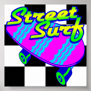 Corey Tiger 80er Retro Street Surf Skateboard Poster