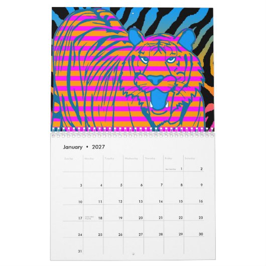 Corey Tiger 80er Retro Style 2011 Kalender (Jan 2027)