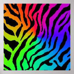 Corey Tiger 80er Retro-Tiger-Muster Poster