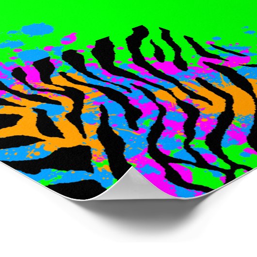 Corey Tiger 80er Retro Tiger Muster Poster (Ecke)