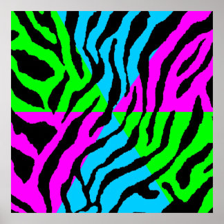 Corey Tiger 80er Retro Tiger Muster Poster