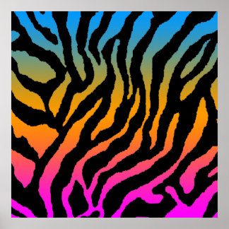 Corey Tiger 80er Retro Tiger Muster Poster