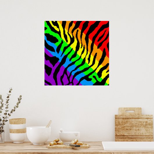 Corey Tiger 80er Retro Tiger Muster Poster (Küche)