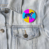 Corey Tiger 80er Retro Tiger & Neon Wedges Button (Beispiel)