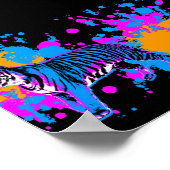 Corey Tiger 80er Retro Tiger Paint Spritzer Poster (Ecke)