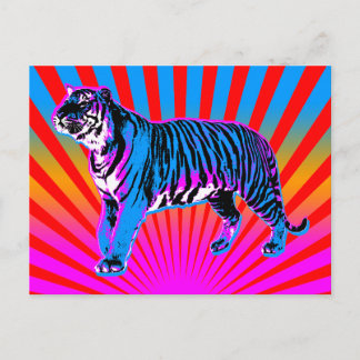 Corey Tiger 80er Retro Tiger Rising Sun Postkarte