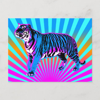 Corey Tiger 80er Retro Tiger Rising Sun Postkarte