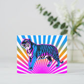 Corey Tiger 80er Retro Tiger Rising Sun Postkarte (Stehend Vorderseite)