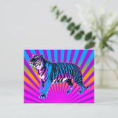 Corey Tiger 80er Retro Tiger Rising Sun Postkarte (Stehend Vorderseite)