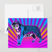 Corey Tiger 80er Retro Tiger Rising Sun Postkarte (Vorne/Hinten)