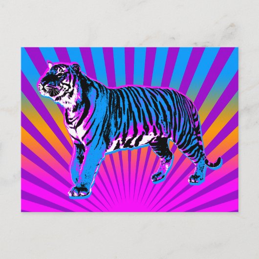 Corey Tiger 80er Retro Tiger Rising Sun Postkarte (Vorderseite)