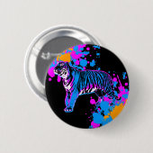 Corey Tiger 80er Retro Tiger Spritzer Button (Vorne & Hinten)