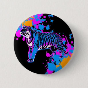 Corey Tiger-80er Retro Tiger-Spritzer-Button Button