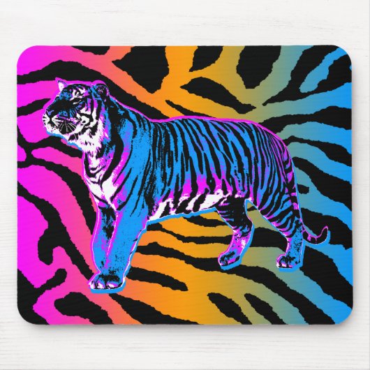 Corey Tiger 80er Retro Tiger & Stripes Mousepad (Vorne)