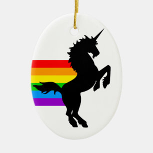 Corey Tiger 80er Retro Unicorn Rainbow Keramik Ornament