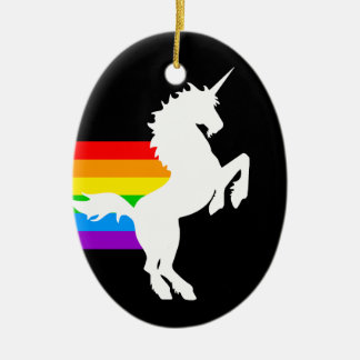Corey Tiger 80er Retro Unicorn Rainbow Keramik Ornament