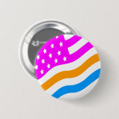 COREY TIGER 80er RETRO USA FLAG MULTICOLOR WHITE Button (Vorne & Hinten)