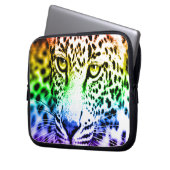 Corey Tiger 80er Snow Leopard (Regenbogen) Laptopschutzhülle (Vorderseite Links)