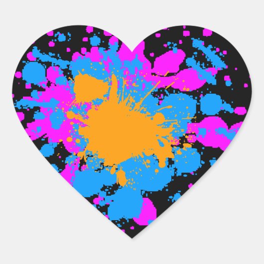 Corey Tiger 80er Spritzer Paint Herz-Aufkleber (Vorderseite)