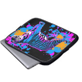 Corey Tiger 80er Spritzer Paint Tiger Cat Laptopschutzhülle (Vorne Knopf)