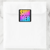 Corey Tiger 80er Summer Sun Quadratischer Aufkleber (Tasche)