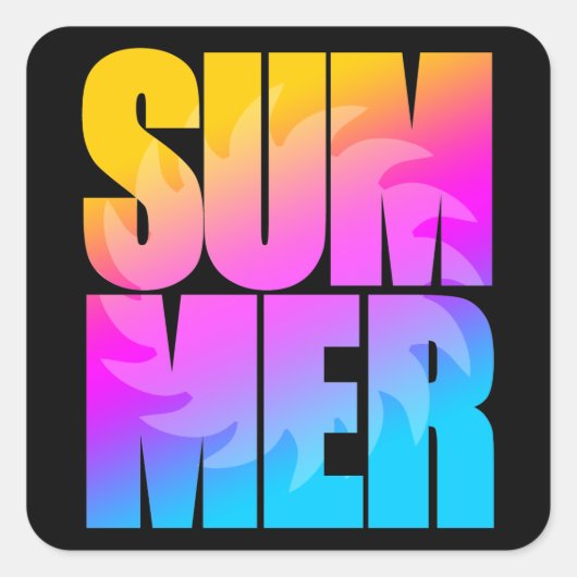 Corey Tiger 80er Summer Sun Quadratischer Aufkleber (Vorderseite)