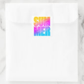 Corey Tiger 80er Summer Sun Quadratischer Aufkleber (Tasche)