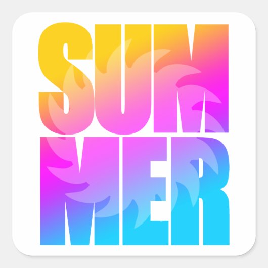 Corey Tiger 80er Summer Sun Quadratischer Aufkleber (Vorderseite)
