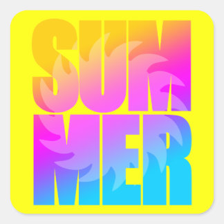 Corey Tiger 80er Summer Sun Quadratischer Aufkleber