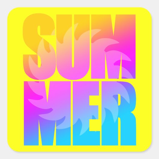 Corey Tiger 80er Summer Sun Quadratischer Aufkleber (Vorderseite)