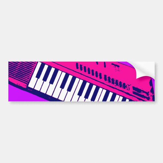 Corey Tiger 80er Synthesizer-Tastatur Autoaufkleber (Vorne)
