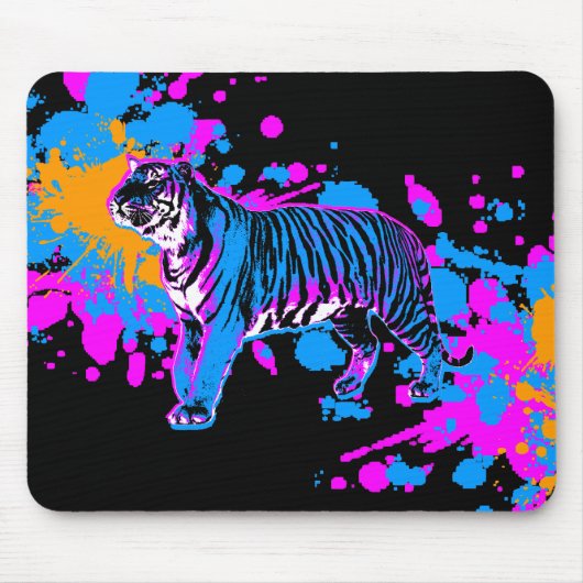 Corey Tiger 80er Tiger Paint Spritzer Mousepad (Vorne)
