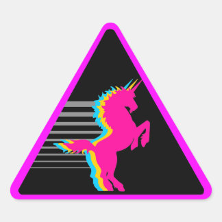Corey Tiger 80er Unicorn Dreieckiger Aufkleber