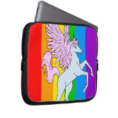 Corey Tiger 80er Unicorn Rainbow Laptopschutzhülle (Vorne Rechts)