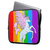 Corey Tiger 80er Unicorn Rainbow Laptopschutzhülle (Vorderseite Links)