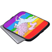 Corey Tiger 80er Unicorn Rainbow Laptopschutzhülle (Vorne Knopf)