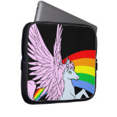 Corey Tiger 80er Unicorn Rainbow Laptopschutzhülle (Vorne Rechts)