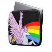 Corey Tiger 80er Unicorn Rainbow Laptopschutzhülle (Vorderseite Links)