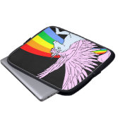 Corey Tiger 80er Unicorn Rainbow Laptopschutzhülle (Vorne Knopf)