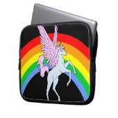 Corey Tiger 80er Unicorn Rainbow Laptopschutzhülle (Vorderseite Links)